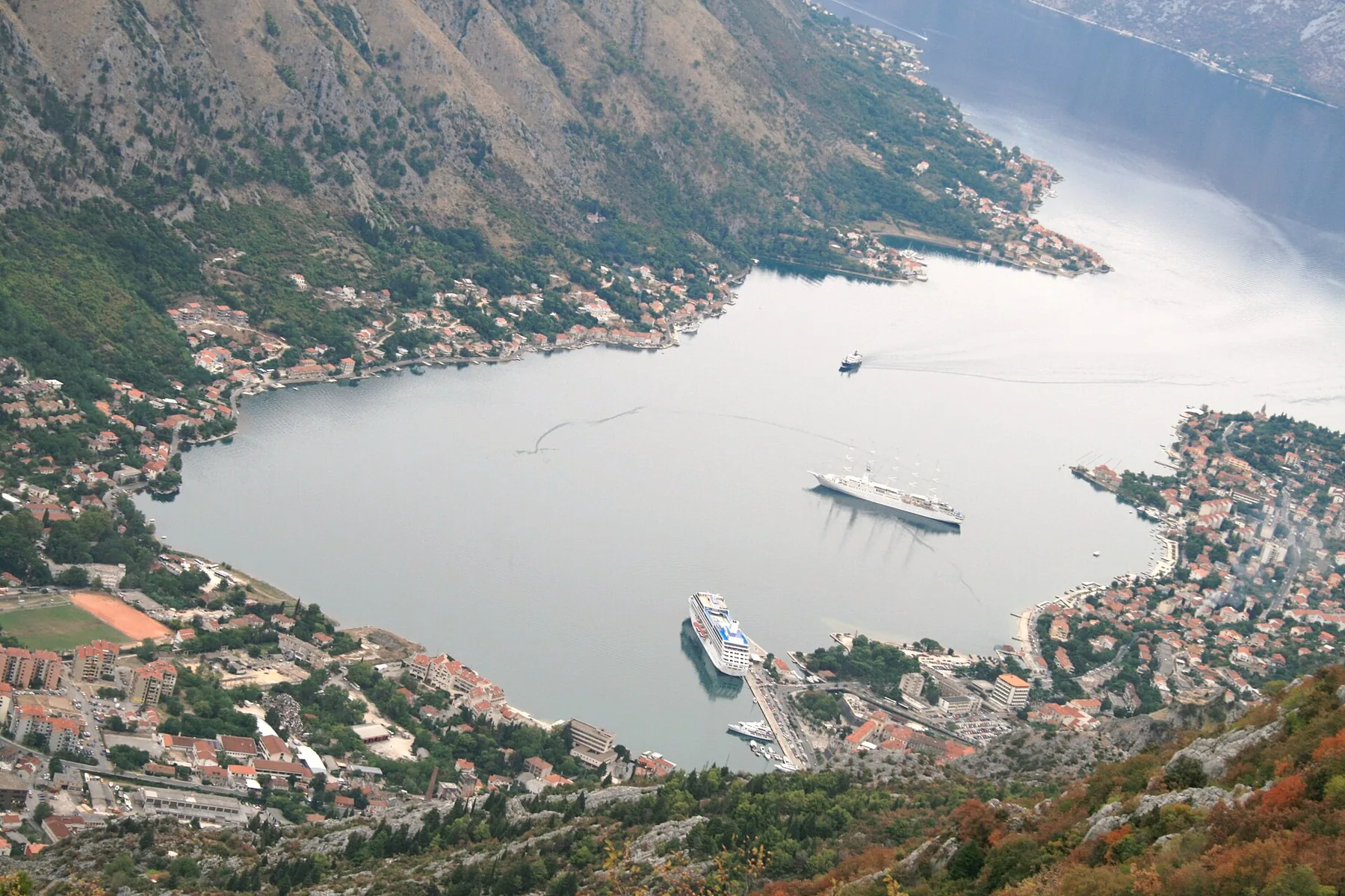 Bay of Kotor and ships in port.JPG
