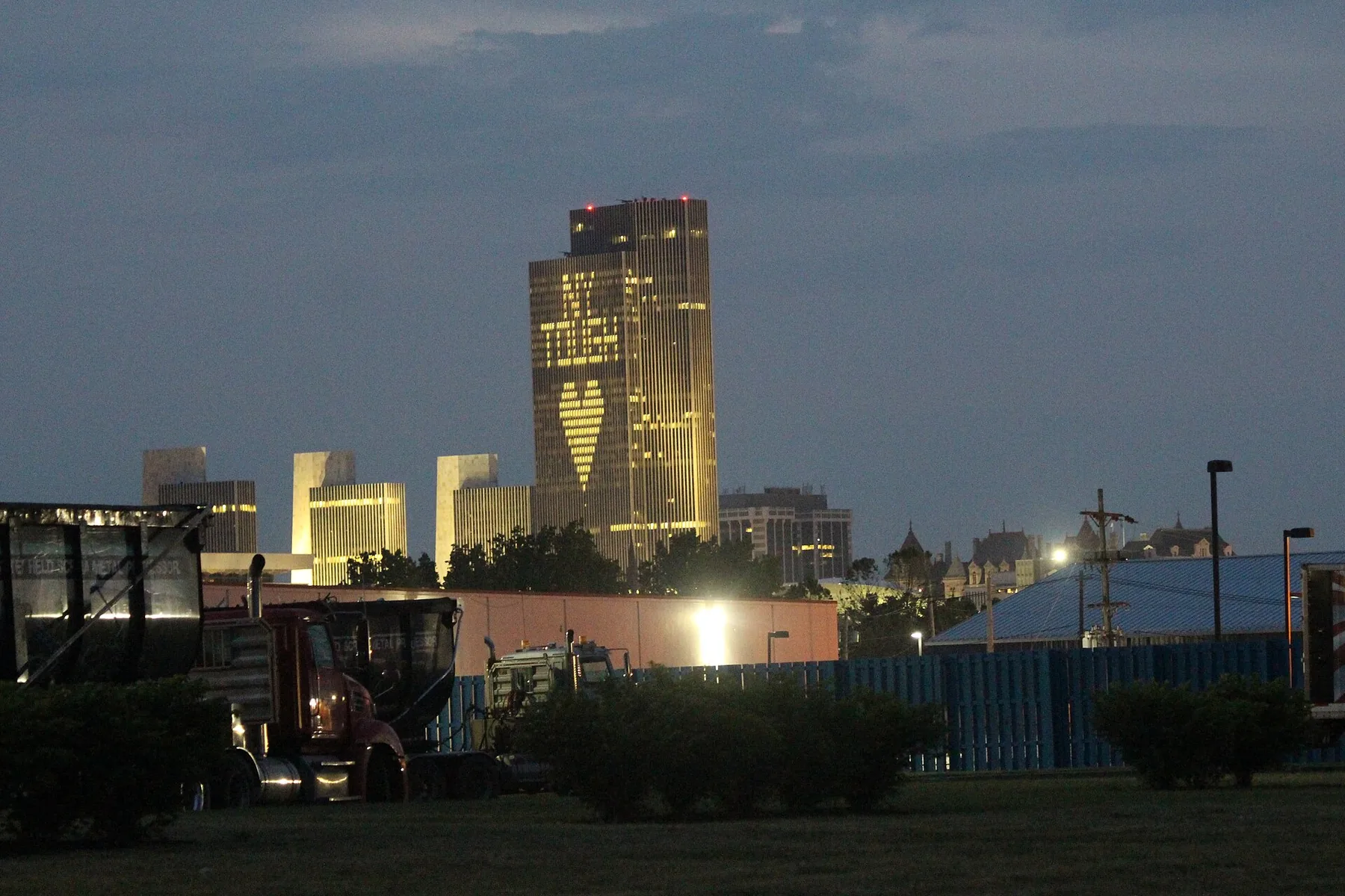 Nighttime Albany, New York skyline in the Port of Albany.jpg