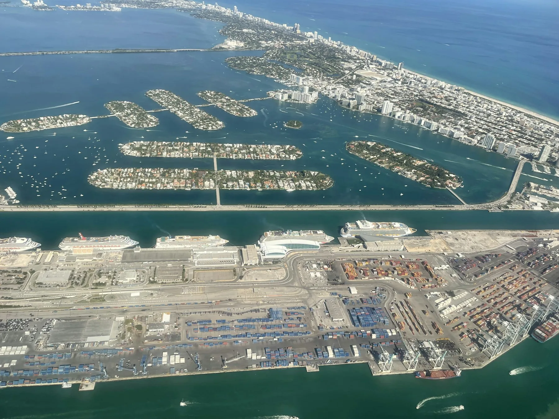 Port of Miami aerial waterfront